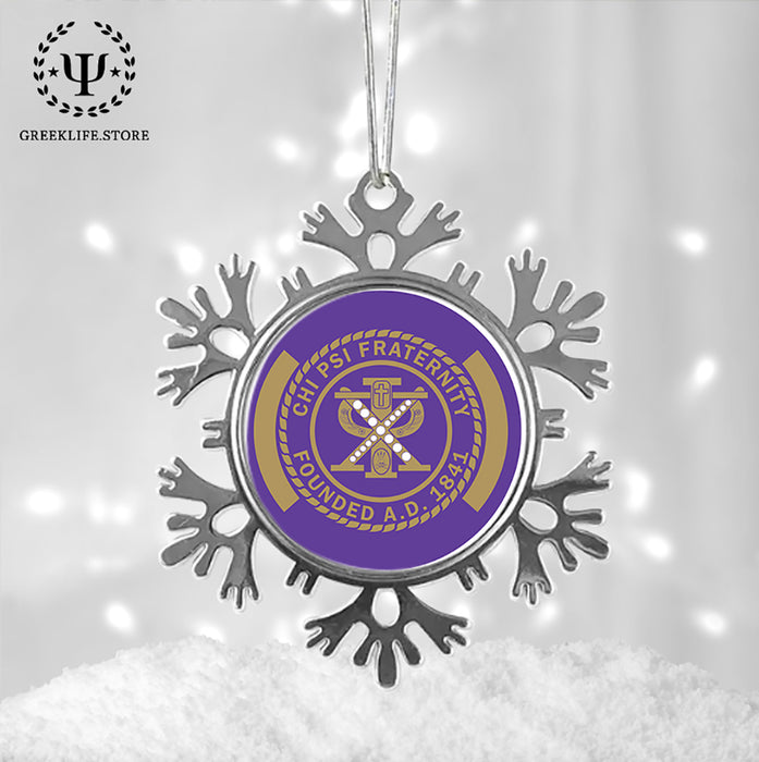 Chi Psi Christmas Ornament - Snowflake Metal