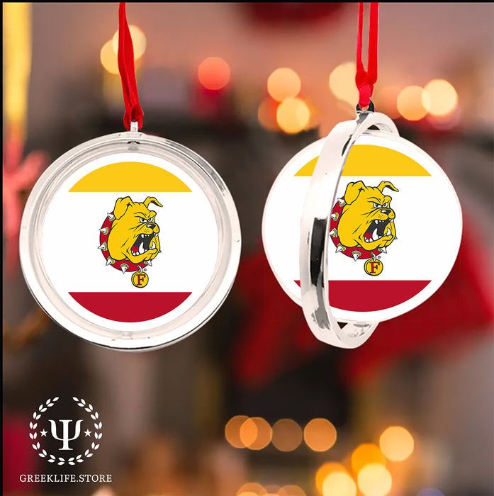 Ferris State University Christmas Reversible Flat Round Ornament