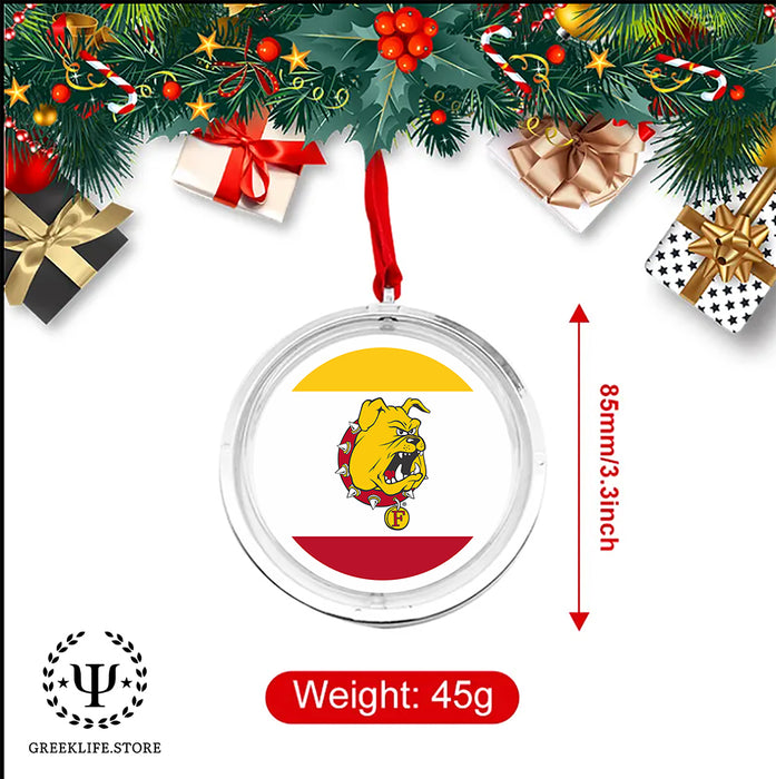 Ferris State University Christmas Reversible Flat Round Ornament