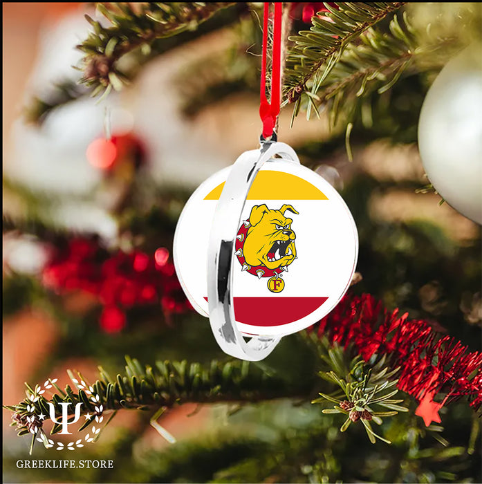 Ferris State University Christmas Reversible Flat Round Ornament