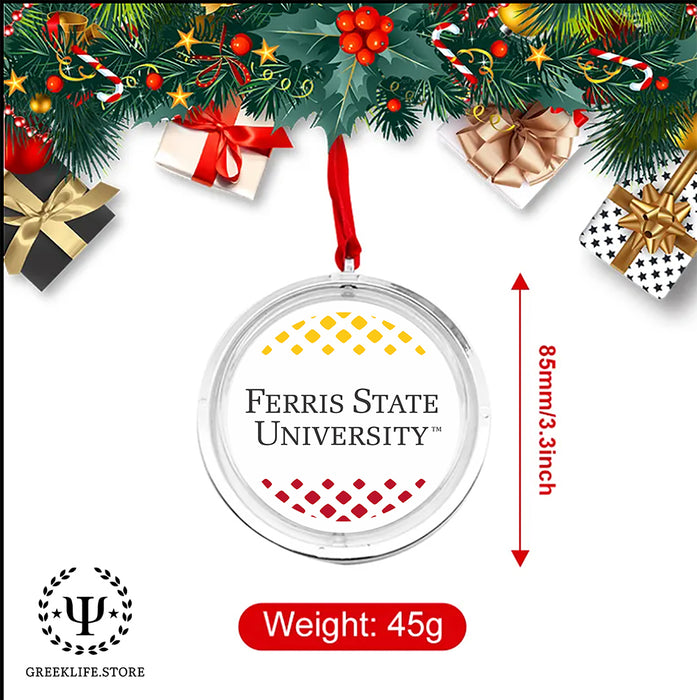Ferris State University Christmas Reversible Flat Round Ornament