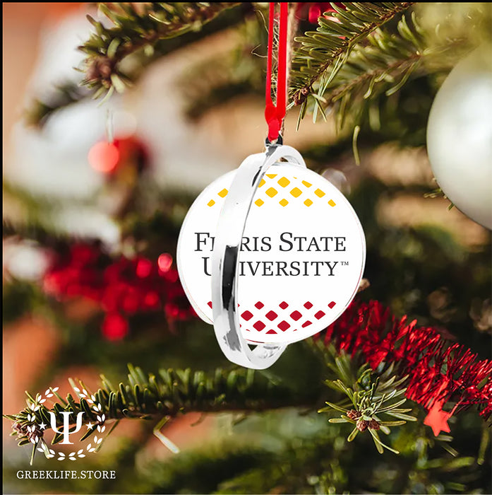 Ferris State University Christmas Reversible Flat Round Ornament