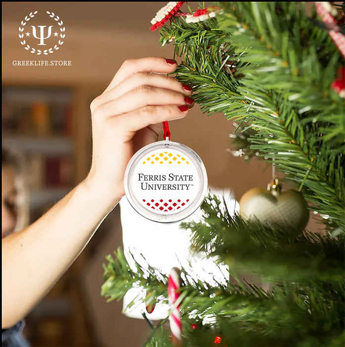 Ferris State University Christmas Reversible Flat Round Ornament