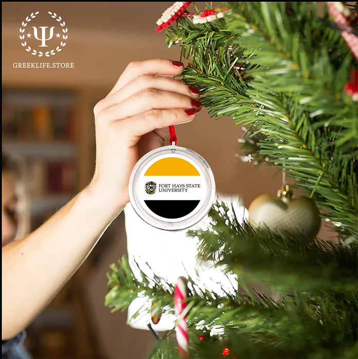 Fort Hays State University Christmas Reversible Flat Round Ornament