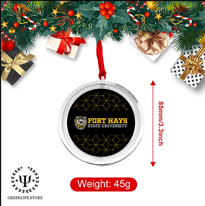 Fort Hays State University Christmas Reversible Flat Round Ornament
