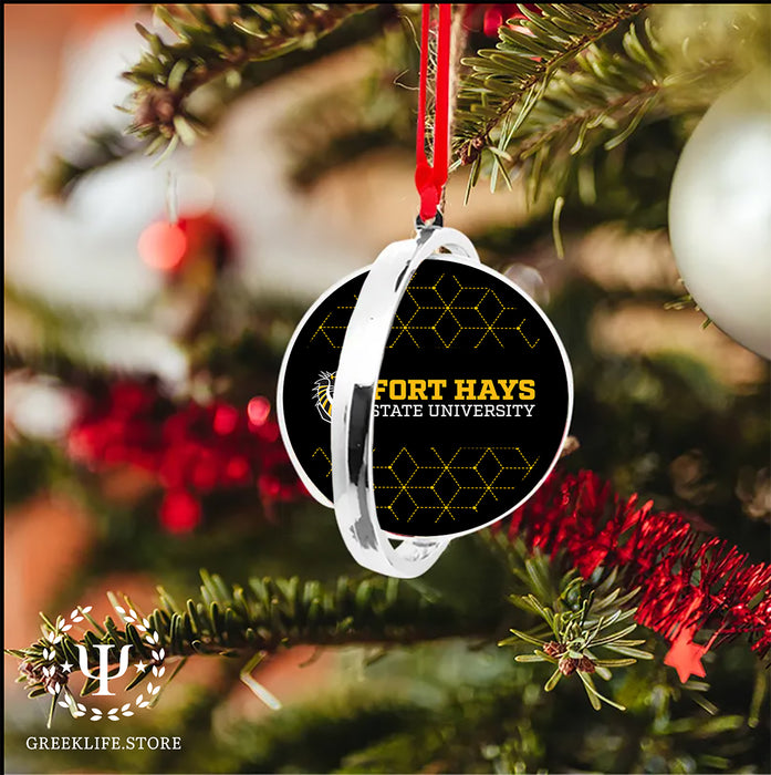 Fort Hays State University Christmas Reversible Flat Round Ornament