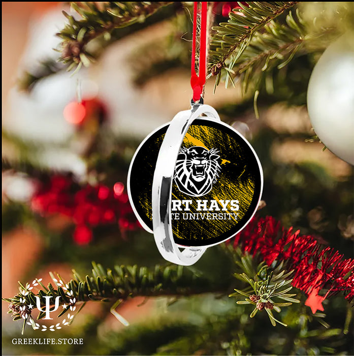 Fort Hays State University Christmas Reversible Flat Round Ornament