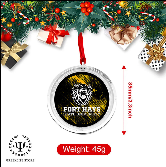 Fort Hays State University Christmas Reversible Flat Round Ornament