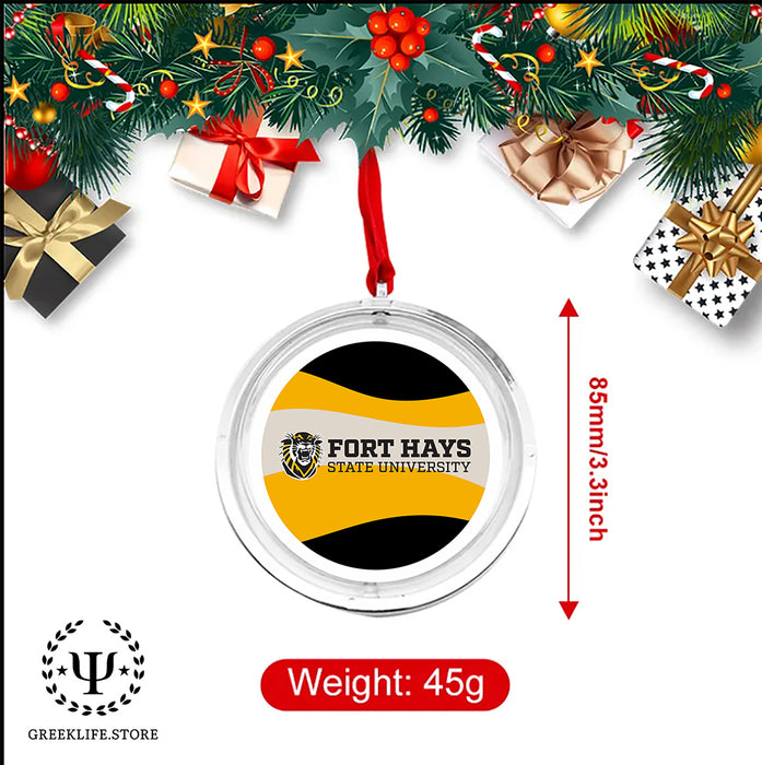 Fort Hays State University Christmas Reversible Flat Round Ornament