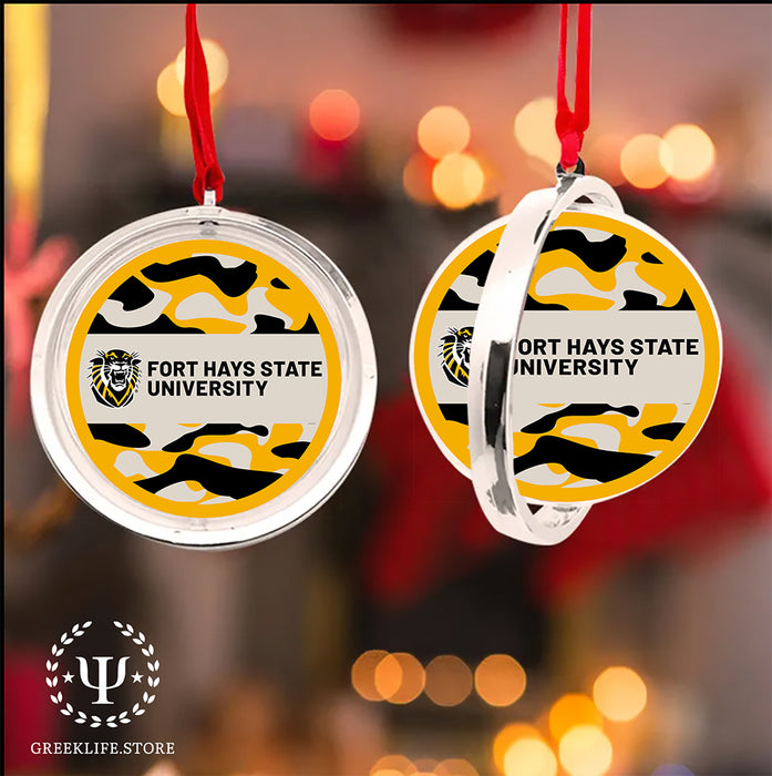 Fort Hays State University Christmas Reversible Flat Round Ornament