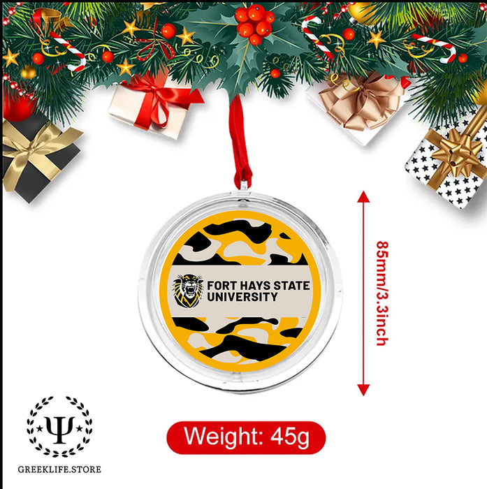 Fort Hays State University Christmas Reversible Flat Round Ornament