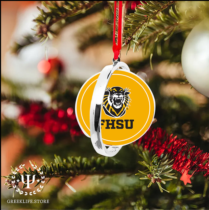 Fort Hays State University Christmas Reversible Flat Round Ornament