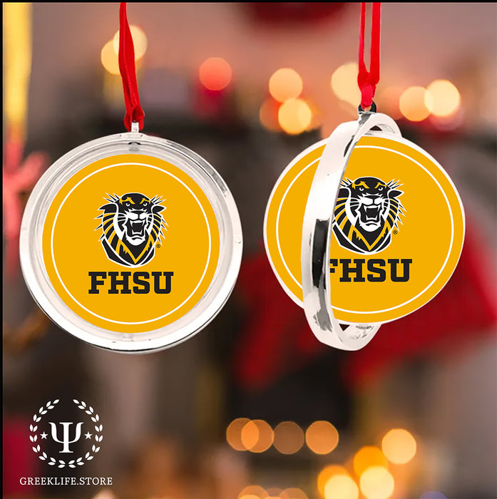Fort Hays State University Christmas Reversible Flat Round Ornament