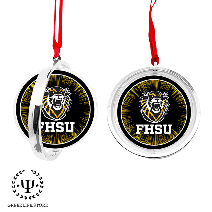 Fort Hays State University Christmas Reversible Flat Round Ornament