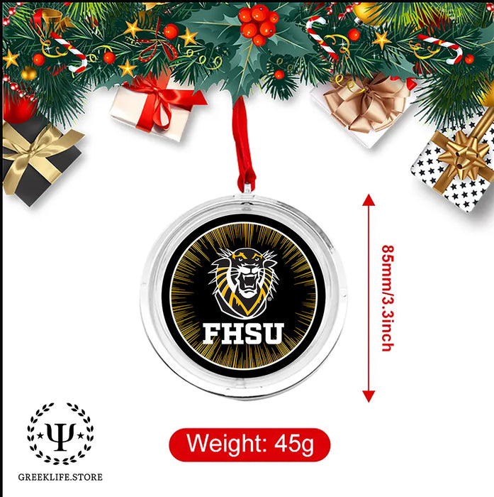 Fort Hays State University Christmas Reversible Flat Round Ornament