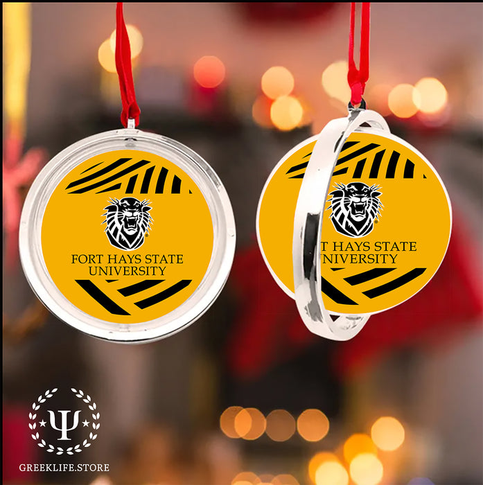 Fort Hays State University Christmas Reversible Flat Round Ornament