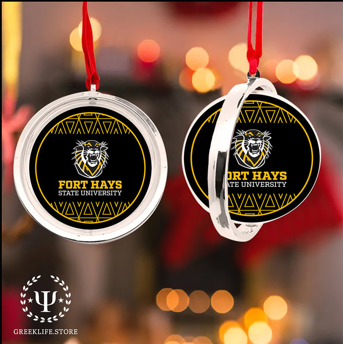Fort Hays State University Christmas Reversible Flat Round Ornament