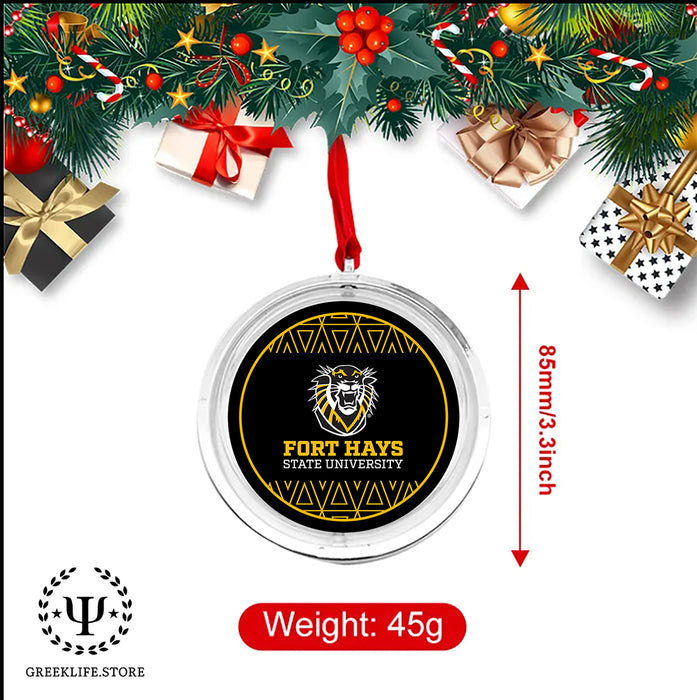 Fort Hays State University Christmas Reversible Flat Round Ornament