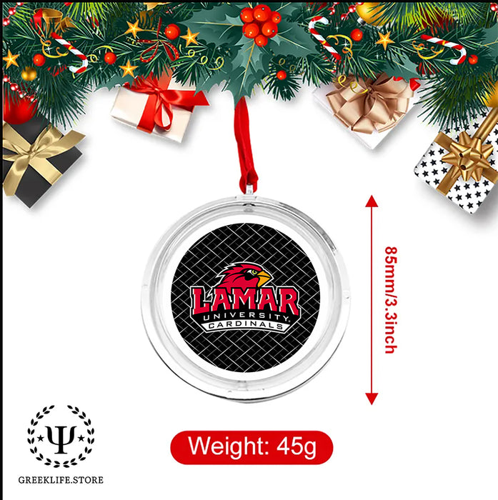 Lamar University Christmas Reversible Flat Round Ornament