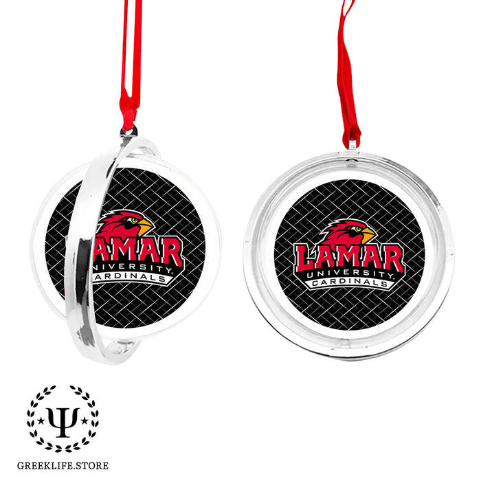 Lamar University Christmas Reversible Flat Round Ornament