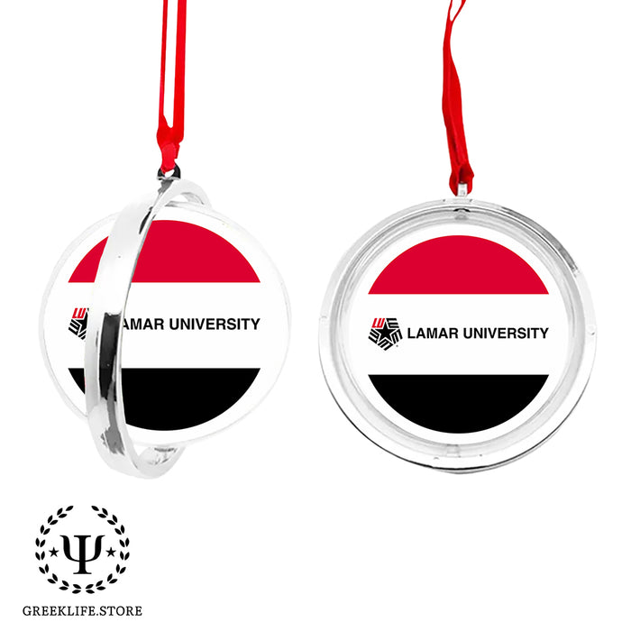 Lamar University Christmas Reversible Flat Round Ornament