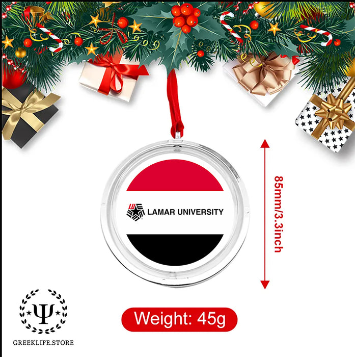 Lamar University Christmas Reversible Flat Round Ornament