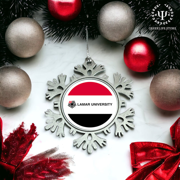 Lamar University Christmas Ornament - Snowflake Metal