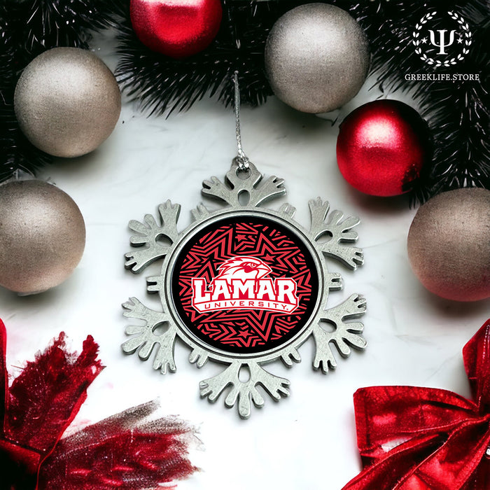 Lamar University Christmas Ornament - Snowflake Metal