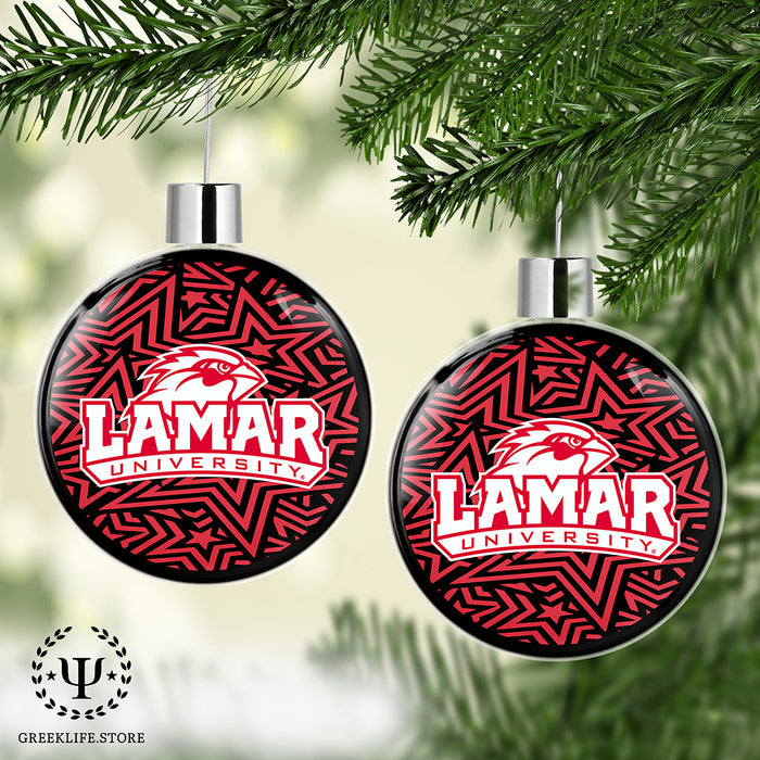 Lamar University Christmas Ornament Flat Round