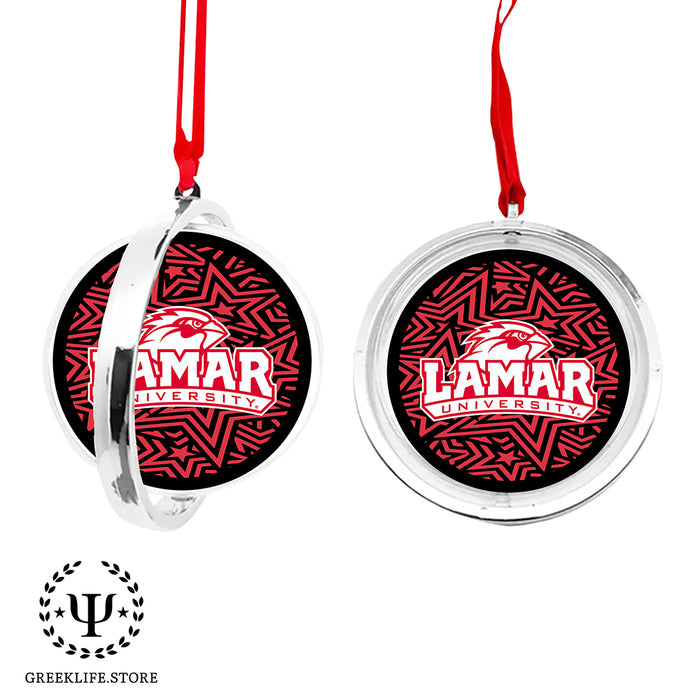 Lamar University Christmas Reversible Flat Round Ornament