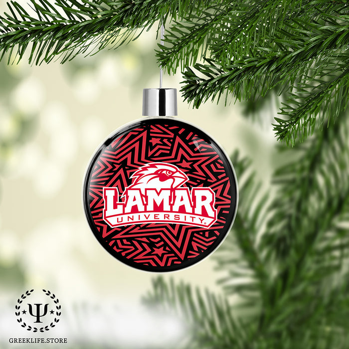 Lamar University Christmas Ornament Flat Round