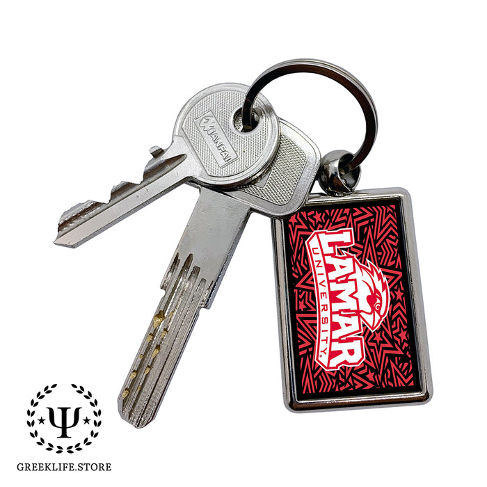 Lamar University Keychain Rectangular