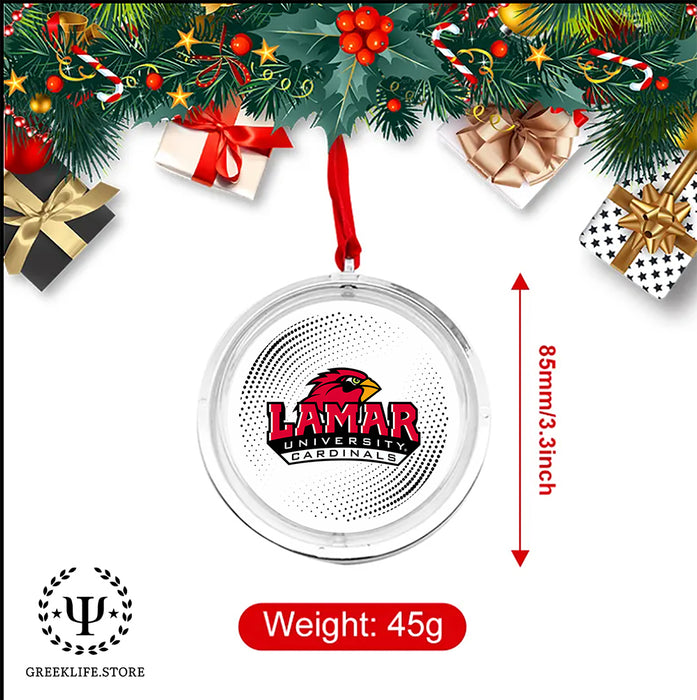 Lamar University Christmas Reversible Flat Round Ornament