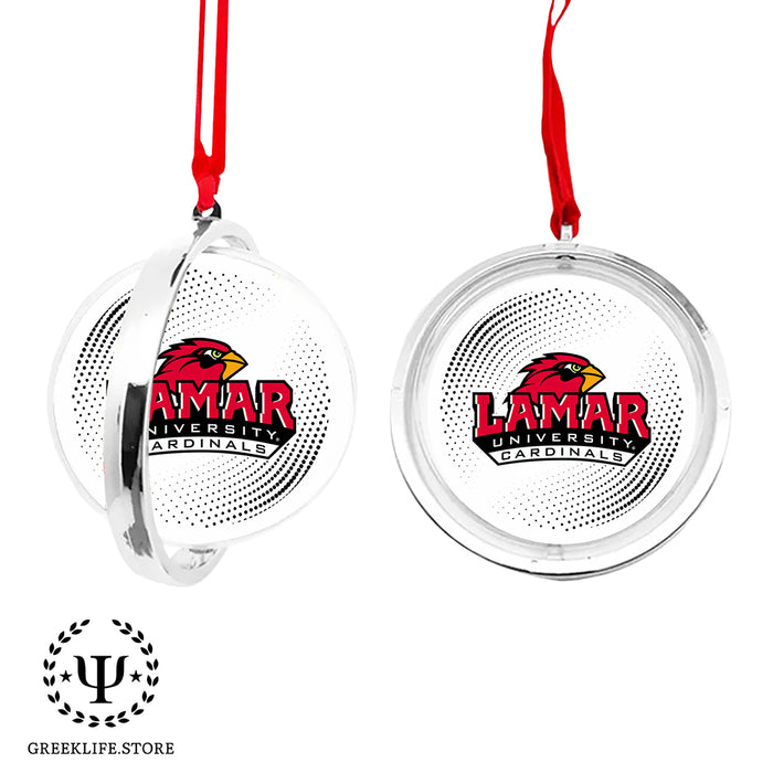 Lamar University Christmas Reversible Flat Round Ornament