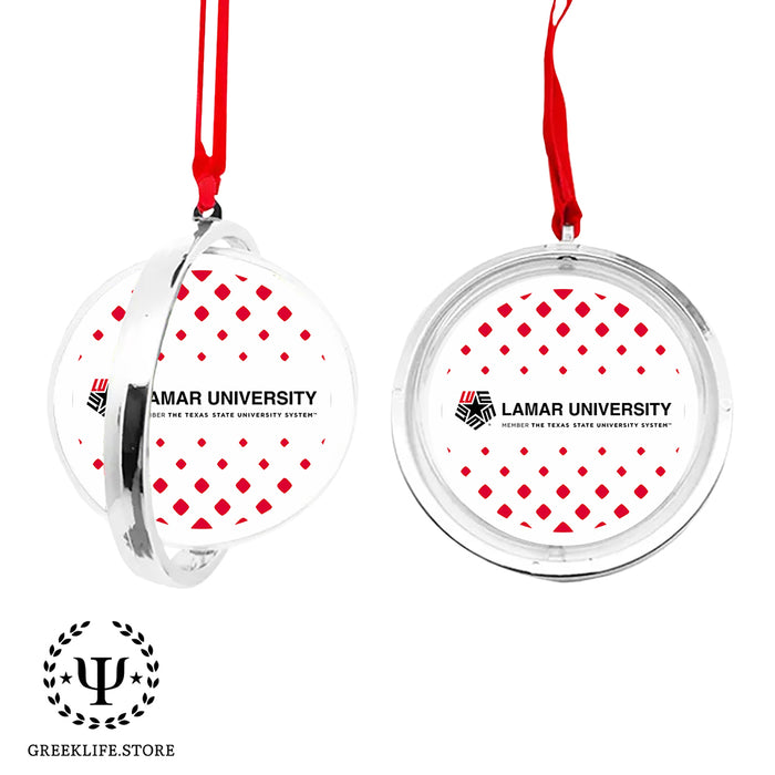 Lamar University Christmas Reversible Flat Round Ornament