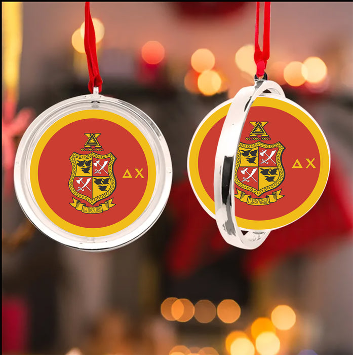 Delta Chi Christmas Reversible Flat Round Ornament