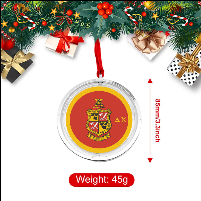 Delta Chi Christmas Reversible Flat Round Ornament