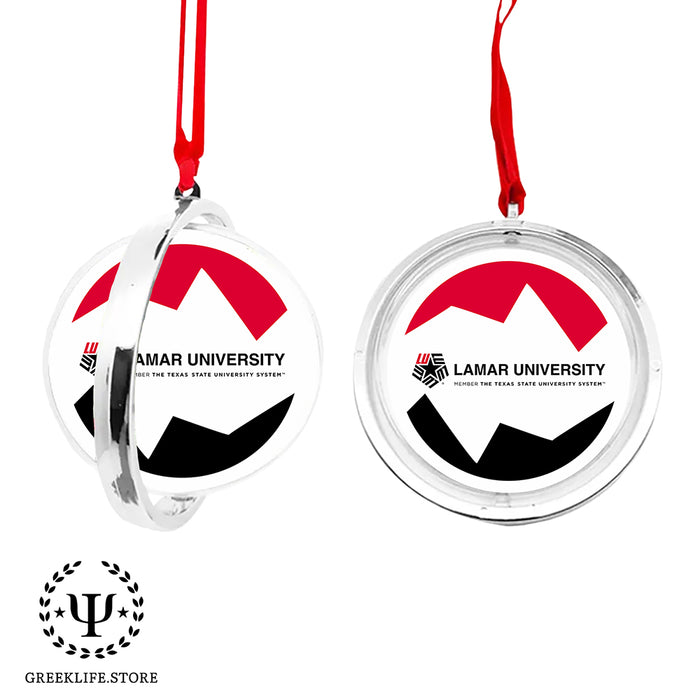 Lamar University Christmas Reversible Flat Round Ornament
