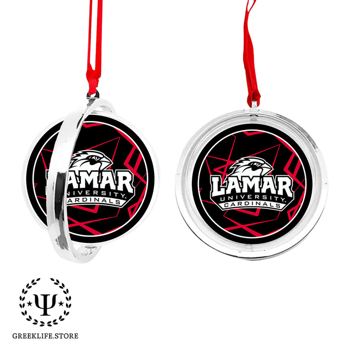 Lamar University Christmas Reversible Flat Round Ornament