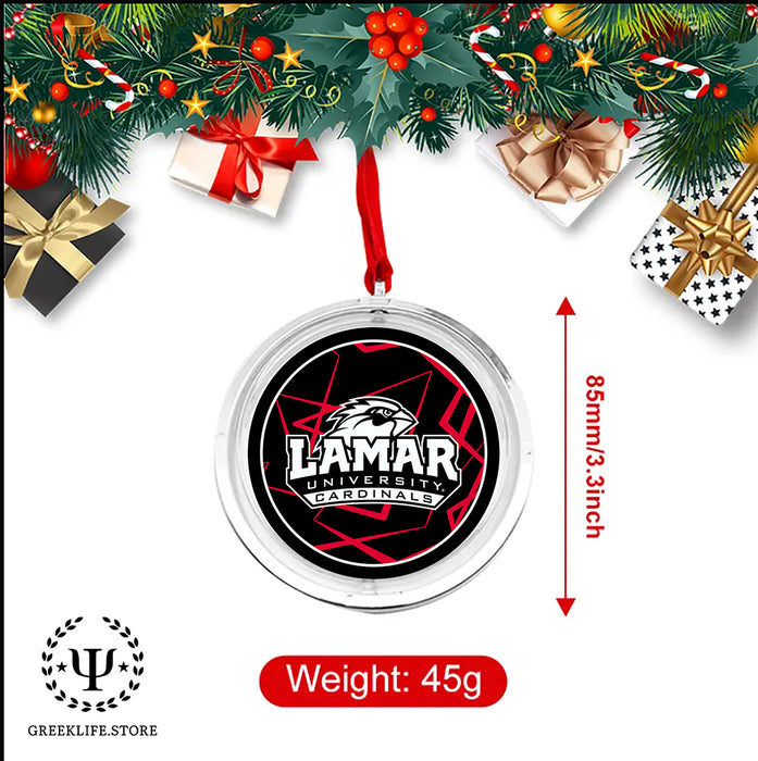 Lamar University Christmas Reversible Flat Round Ornament