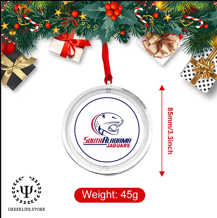University of South Alabama Christmas Reversible Flat Round Ornament