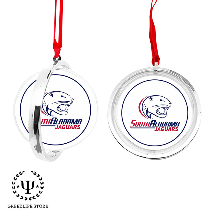 University of South Alabama Christmas Reversible Flat Round Ornament