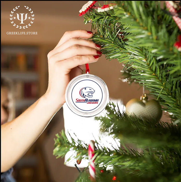 University of South Alabama Christmas Reversible Flat Round Ornament