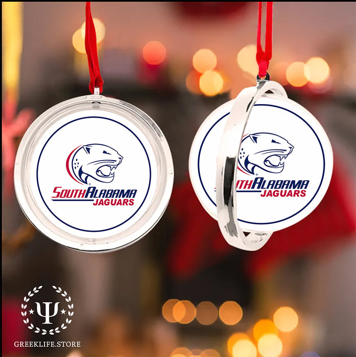 University of South Alabama Christmas Reversible Flat Round Ornament