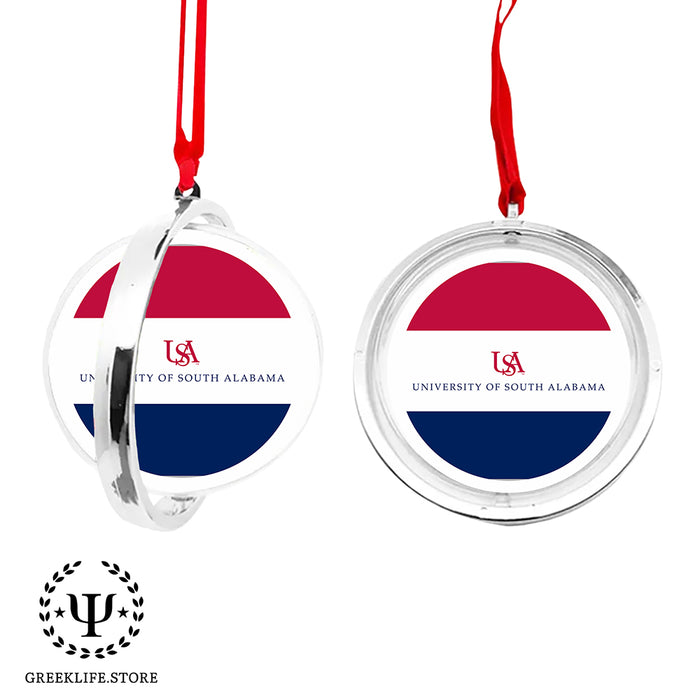 University of South Alabama Christmas Reversible Flat Round Ornament