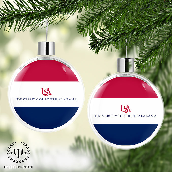 University of South Alabama Christmas Ornament Flat Round