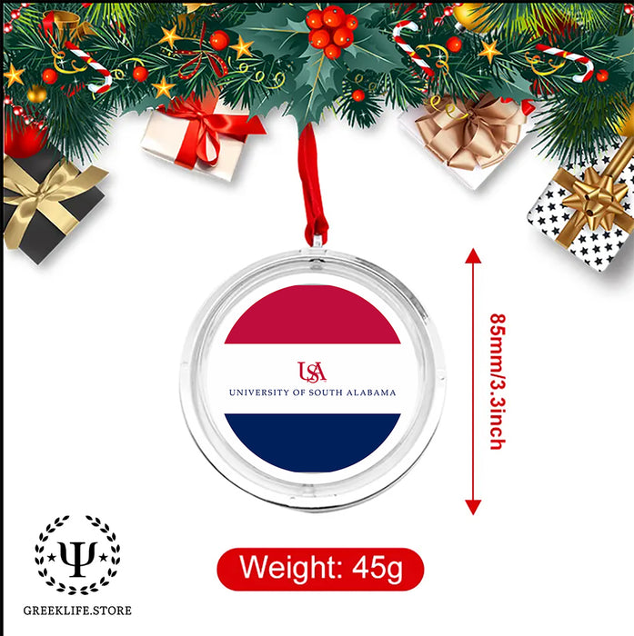 University of South Alabama Christmas Reversible Flat Round Ornament