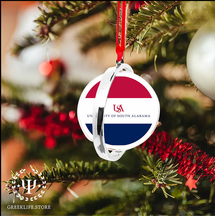 University of South Alabama Christmas Reversible Flat Round Ornament