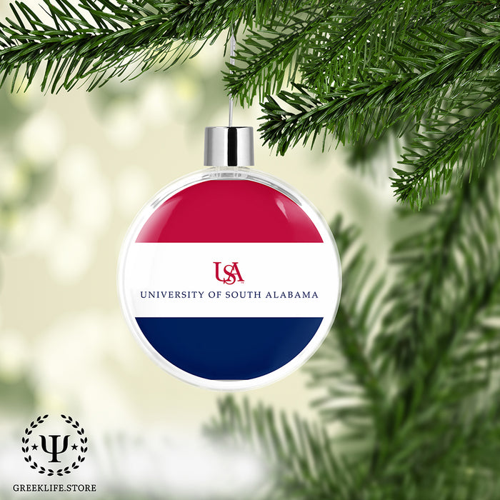 University of South Alabama Christmas Ornament Flat Round