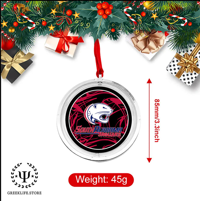 University of South Alabama Christmas Reversible Flat Round Ornament
